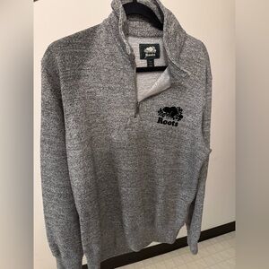 Roots Men's Heathered Gray Zip-Up Sweater